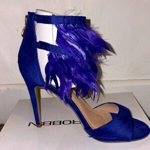 Cape Robbin Diany-2 Purple/royal blue Feather Heels